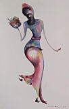 バリ絵画　WECES　女神